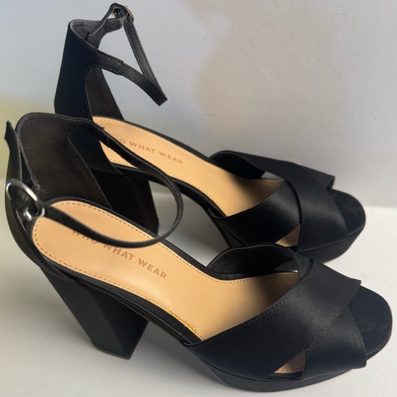 Who What Wear Black Strappy Heels Size 6 1/2 - Picture 2 of 10